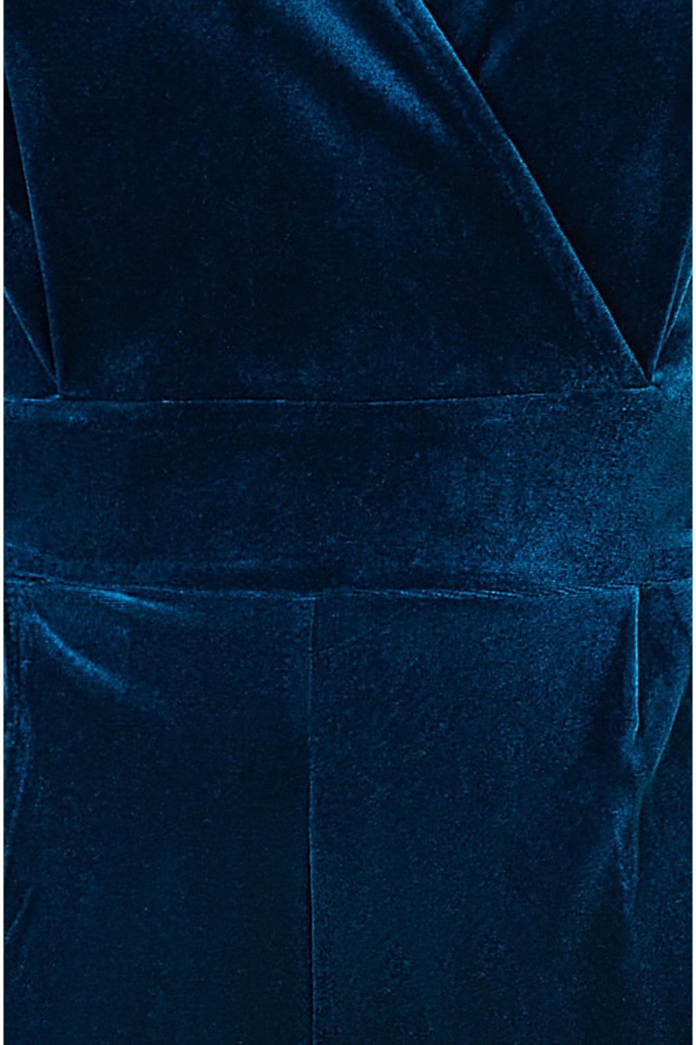 Yumi Teal Velvet Long sleeve Jumpsuit Yumi